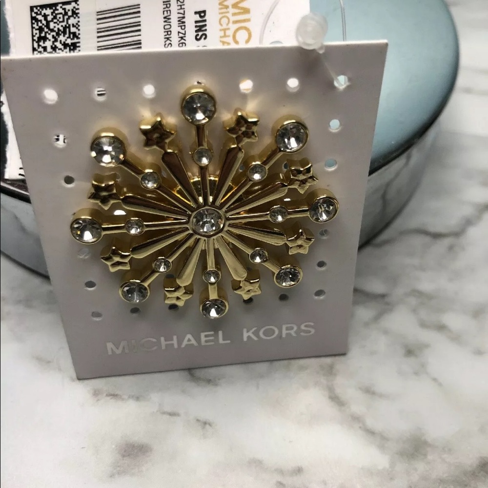 Nwt Mk Pave Fireworks Pins/brooch color gold. - Picture 3 of 5